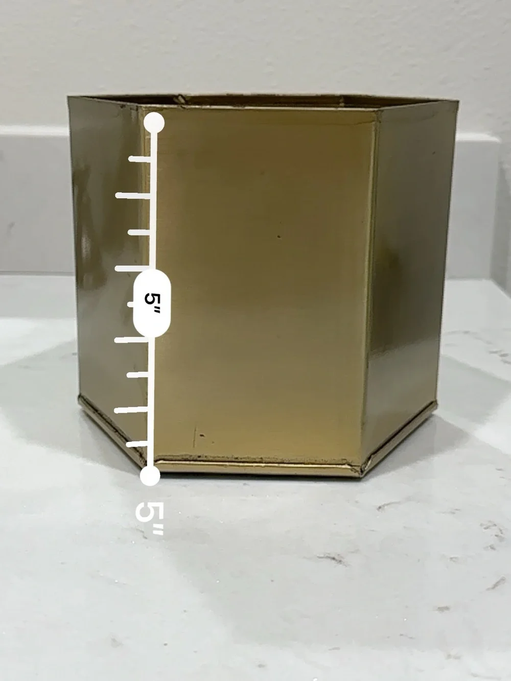 Gold Hexagonal Metal Planter - Modern Home Accent